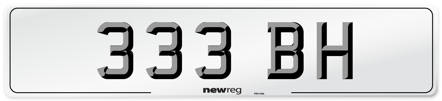 333 BH Number Plate from New Reg